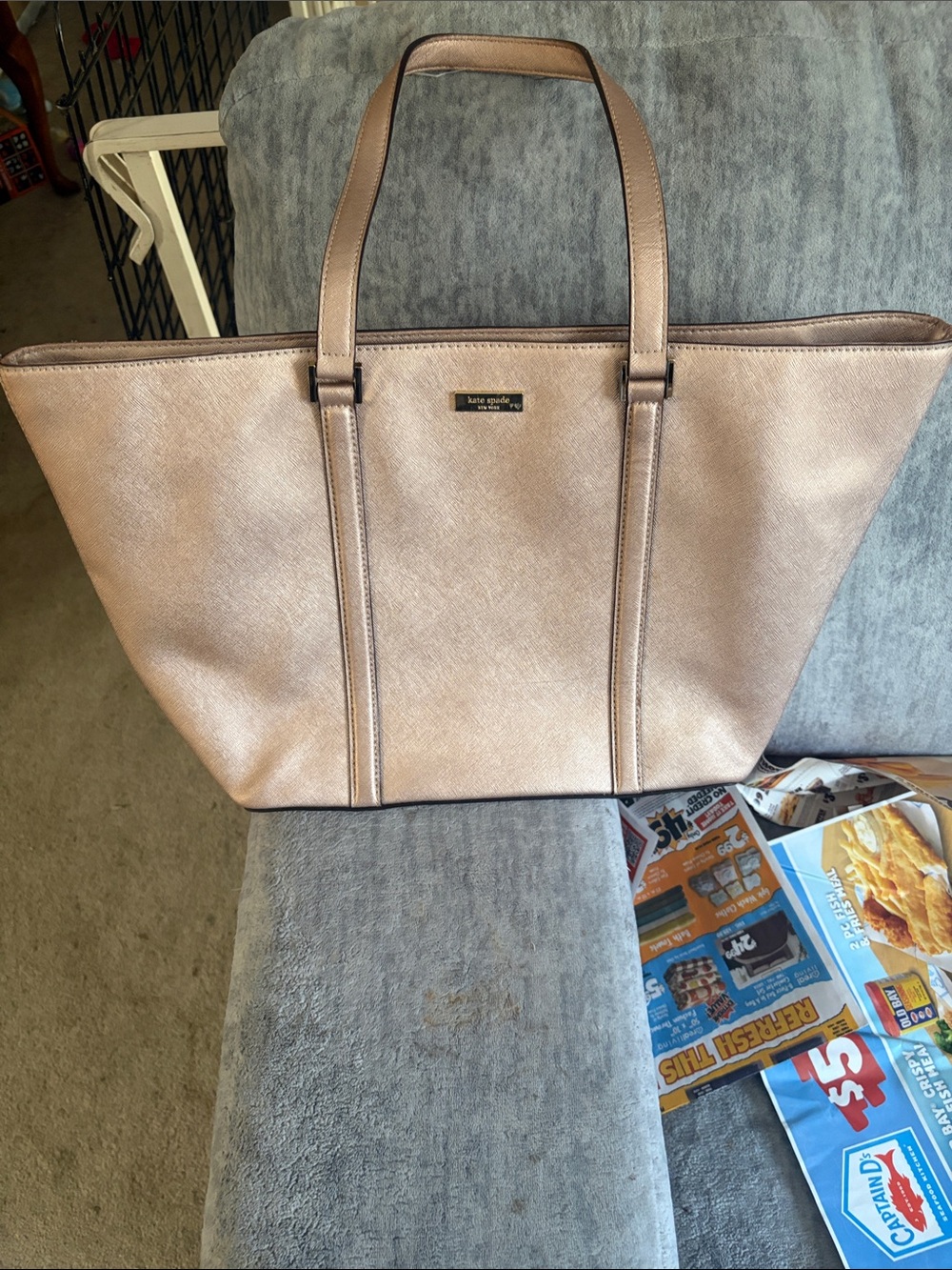 kate spade Metallic Blush Gold Tote
